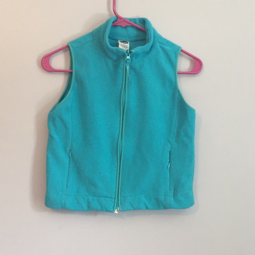 Girls old navy blue  fleece tech vest size 12